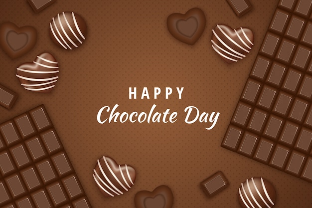 Vector gratuito fondo de celebración del día mundial del chocolate realista