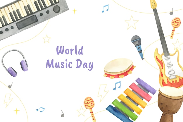 Vector gratuito fondo para la celebración del día mundial de la música