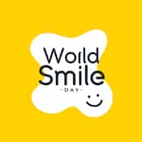 Vector gratuito fondo de celebración del día mundial de la sonrisa con estilo para caras felices y vector de estado de ánimo