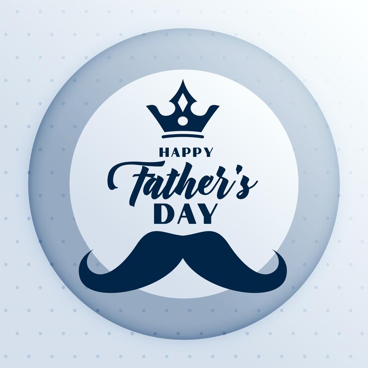 Vector gratuito fondo de celebración del día del padre con diseño de bigote y corona