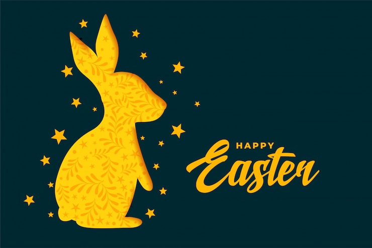 Vector gratuito fondo de celebración del día de pascua rabbut y estrella