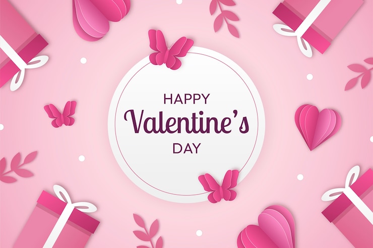 Vector gratuito fondo de celebración del día de san valentín estilo papel