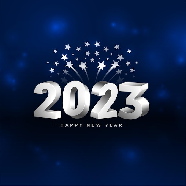 Vector gratuito fondo de celebración de feliz año nuevo 2023 con diseño de estrella reventada