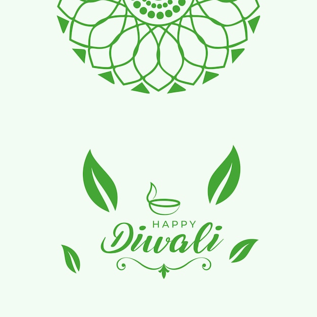 Vector gratuito fondo de celebración feliz diwali en concepto ecológico