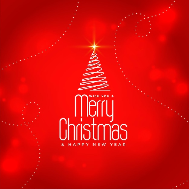 Fondo de celebración de feliz navidad brillante con vector de diseño de árbol de navidad