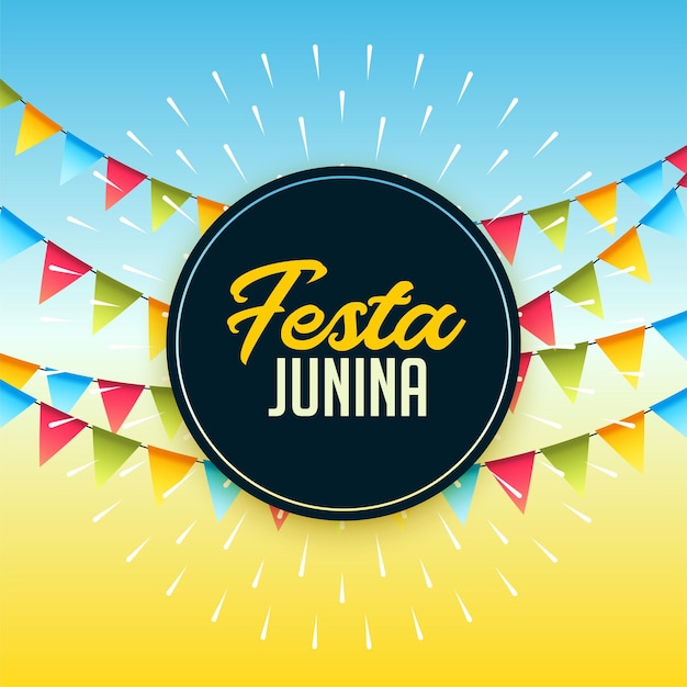 Vector gratuito fondo de celebración de festa junina con banderas de fiesta