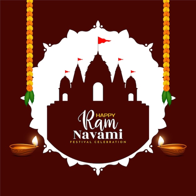 Vector gratuito fondo de celebración del festival cultural hindú ram navami