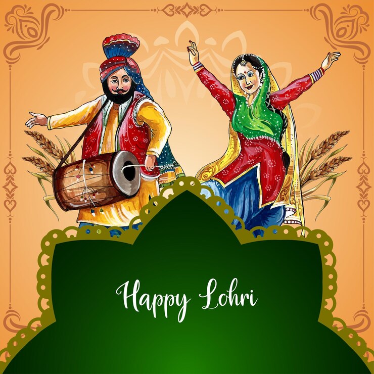 Vector gratuito fondo de celebración del festival cultural sikh de happy lohri y baisakhi