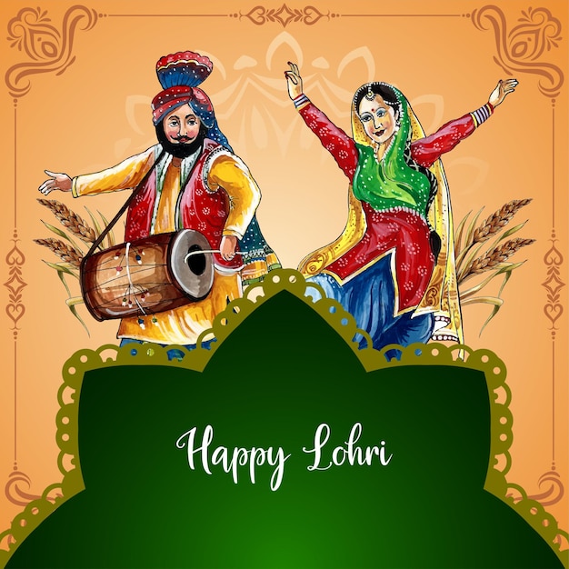 Fondo de celebración del festival cultural Sikh de Happy Lohri y Baisakhi