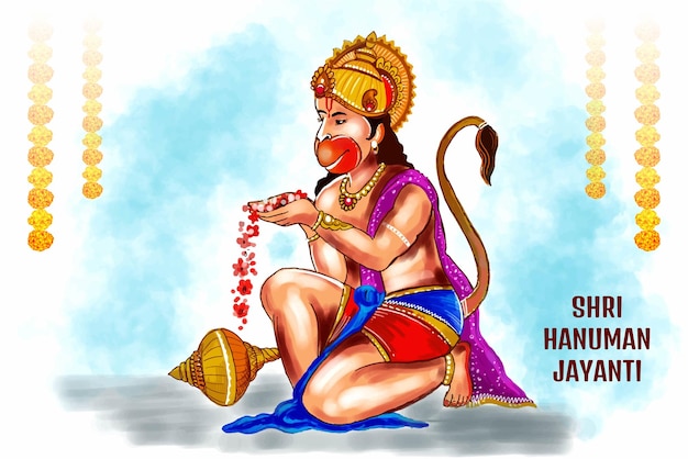 Vector gratuito fondo de celebración del festival hanuman jayanti de la india