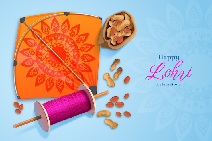 Vector gratuito fondo de celebración del festival lohri realista