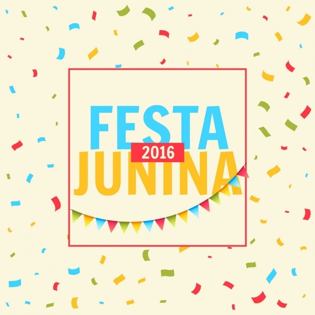 Vector gratuito fondo de celebración de fiesta junina con confeti