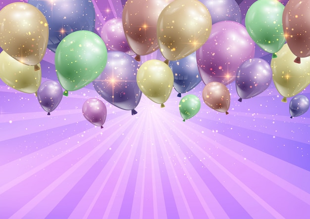 Fondo de celebración con globos.
