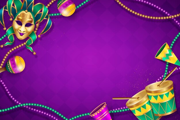 Fondo de celebración de mardi gras realista