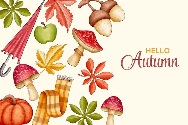 Fondo de celebración de otoño de acuarela