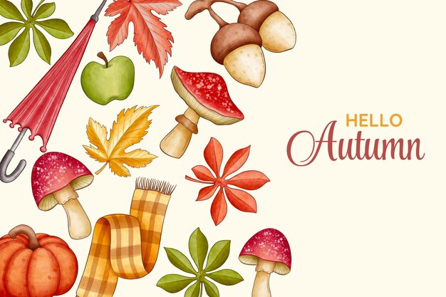 Fondo de celebración de otoño de acuarela