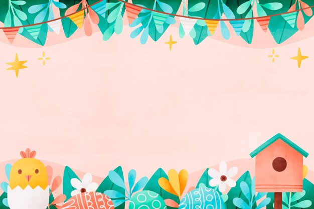 Fondo de celebración de pascua de acuarela
