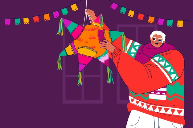 Fondo de celebración de posadas planas