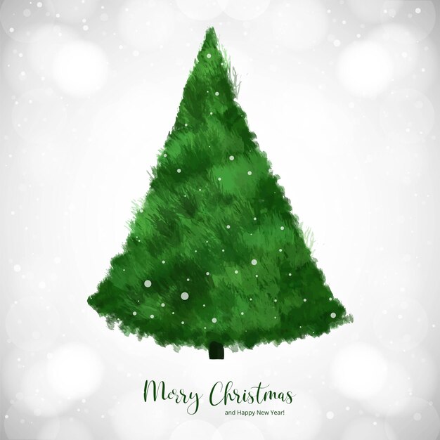 Fondo de celebración de tarjeta de árbol de navidad feliz
