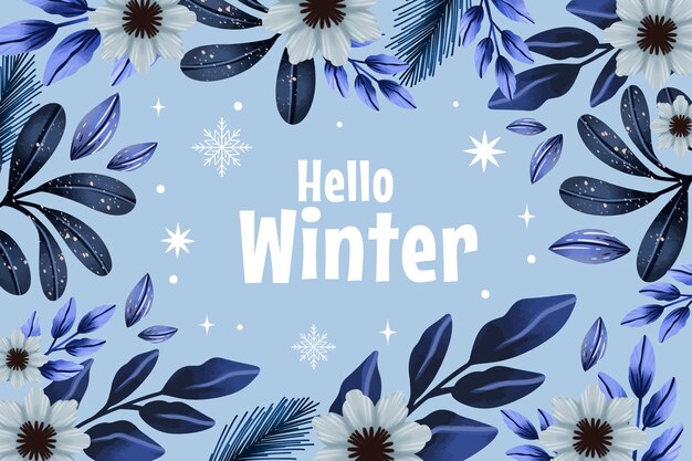 Fondo de celebración de temporada de invierno de acuarela