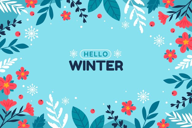 Fondo de celebración de la temporada de invierno plano