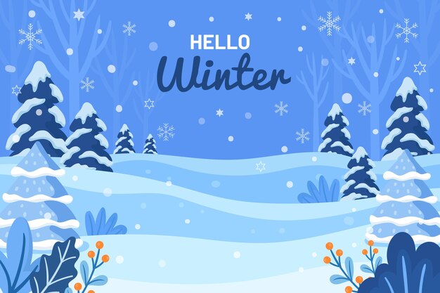 Fondo de celebración de la temporada de invierno plano