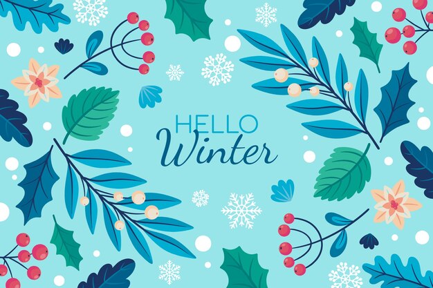 Fondo de celebración de la temporada de invierno plano