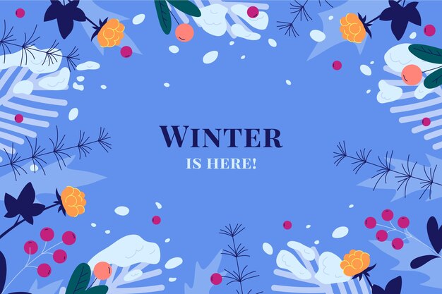 Fondo de celebración de la temporada de invierno plano
