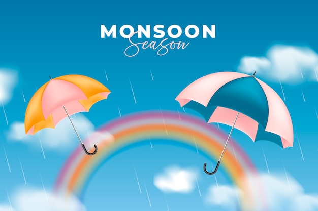 Vector gratuito fondo para la celebración de la temporada del monzón