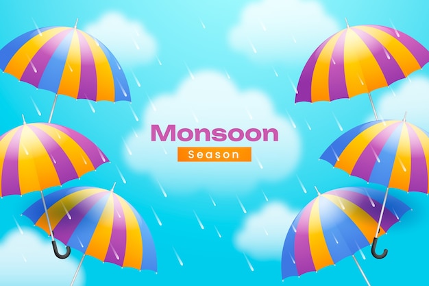 Vector gratuito fondo para la celebración de la temporada del monzón