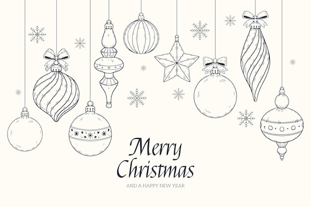 Fondo de celebración de temporada de navidad dibujado a mano