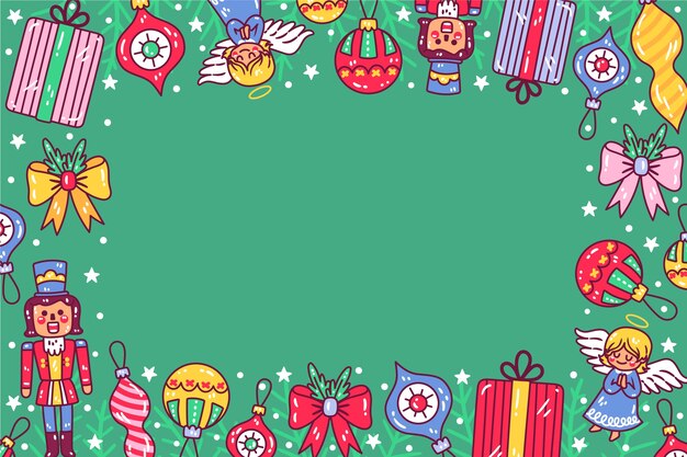 Fondo de celebración de temporada de navidad dibujado a mano