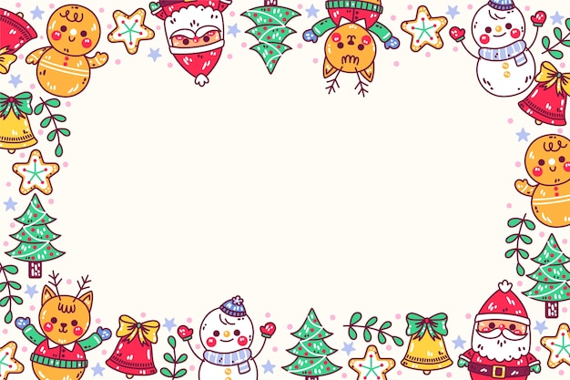 Fondo de celebración de temporada de navidad dibujado a mano