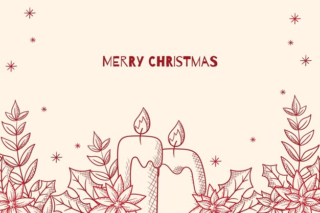 Fondo de celebración de temporada de navidad dibujado a mano