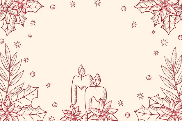Fondo de celebración de temporada de navidad dibujado a mano