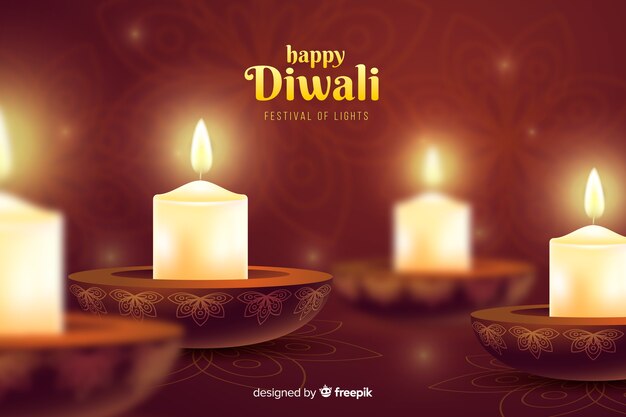 Fondo de celebración de velas de festival de Diwali