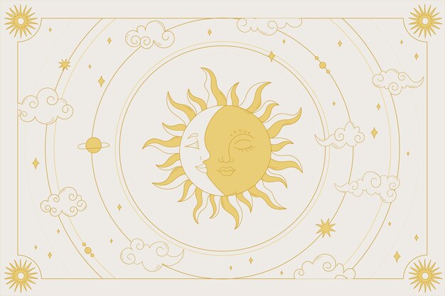 Fondo celeste dibujado a mano