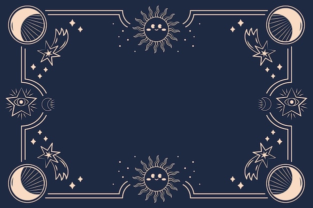 Fondo celeste dibujado a mano