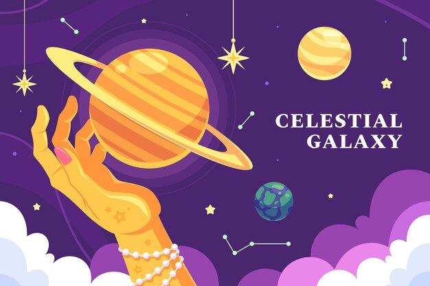 Fondo celeste dibujado a mano