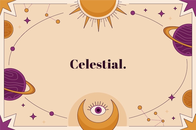 Fondo celeste dibujado a mano