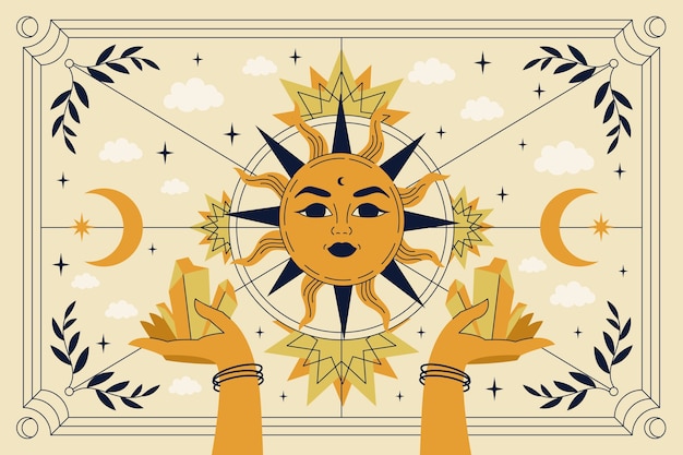 Fondo celeste dibujado a mano