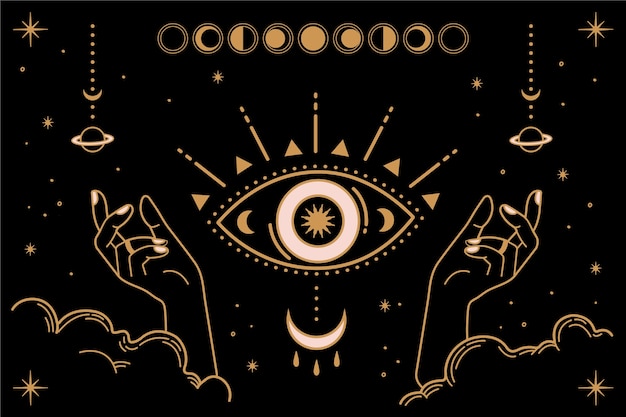 Fondo celeste dibujado a mano