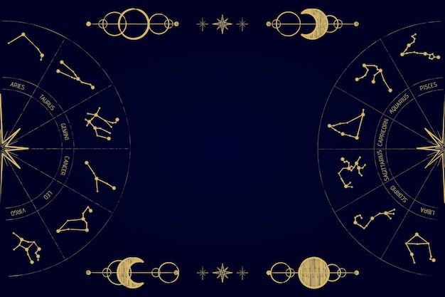 El fondo celestial dibujado a mano.