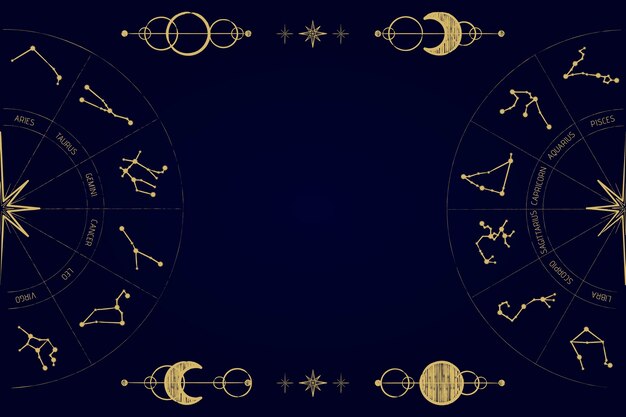 El fondo celestial dibujado a mano.