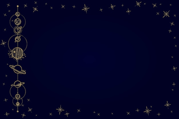 El fondo celestial dibujado a mano.