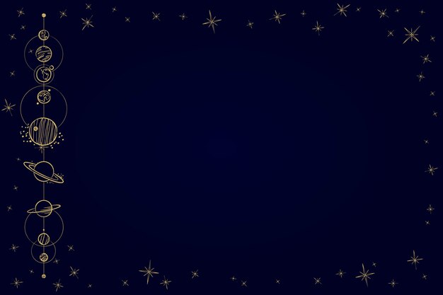 El fondo celestial dibujado a mano.