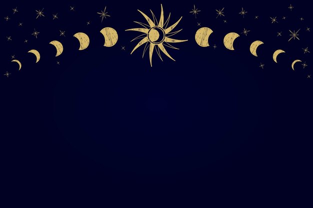 El fondo celestial dibujado a mano.