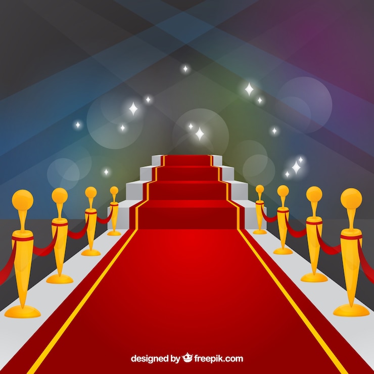 Vector gratuito fondo de ceremonia de la alfombra roja en estilo plano