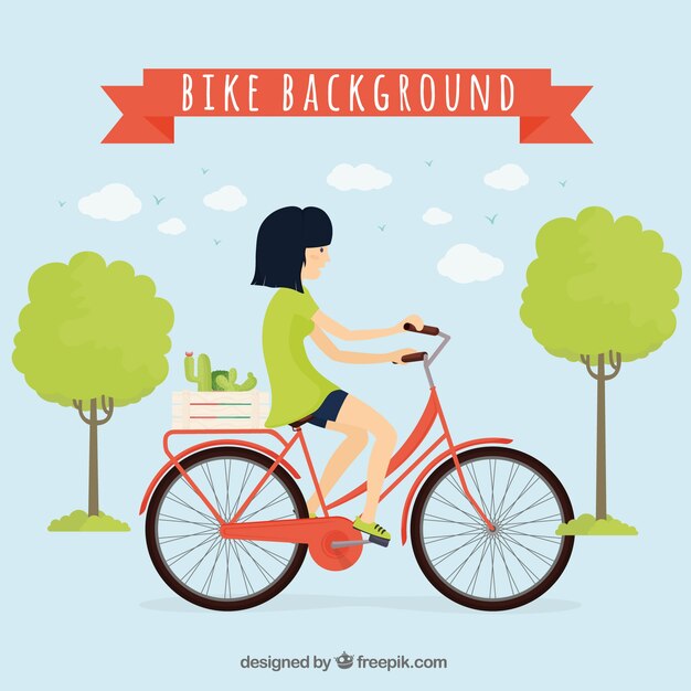 Fondo de chica montada en bici