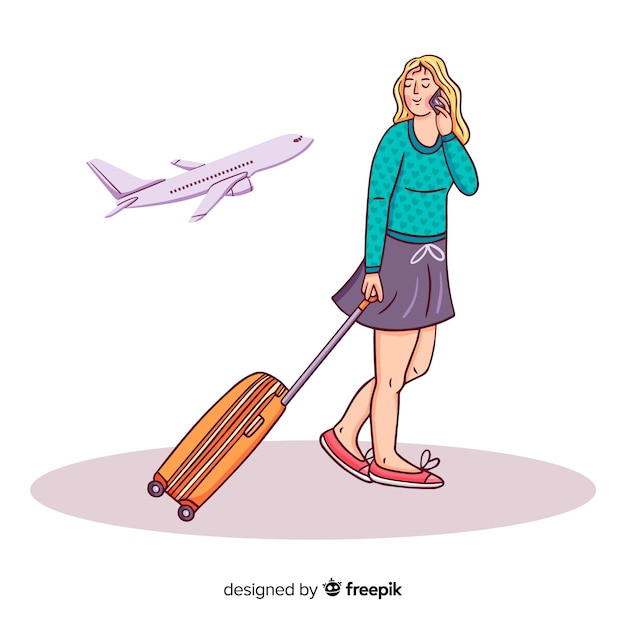Fondo chica yéndose de viaje